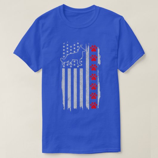de Amerikaanse vlag van Shepherd , 4 juli , patrio T-shirt (Design voorkant)