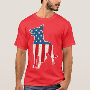 De Amerikaanse vlag van Shepherd, 4 juli, voor man T-shirt