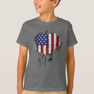 De Amerikaanse vlag van Shredded, Ripped en Torn A T-shirt