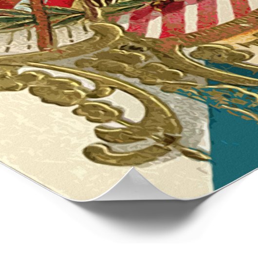 De Amerikaanse vlag van Star Spangled Banner Eagle Poster (Hoek)