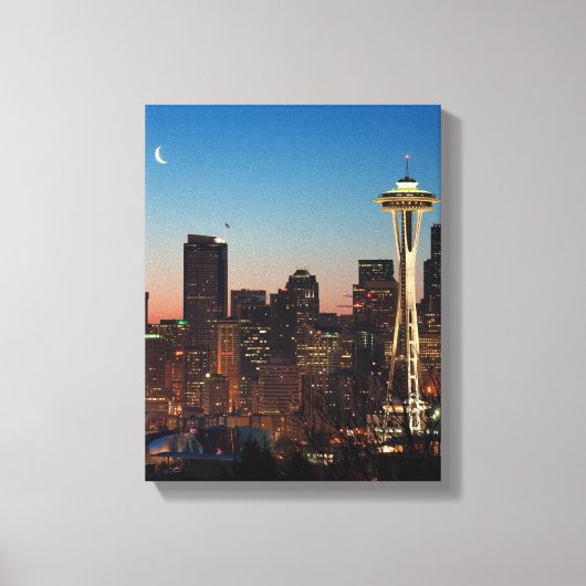 De Amerikaanse vlag vliegt tussen de stijgende maa Canvas Afdruk (Voorkant)