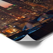 De Amerikaanse vlag vliegt tussen de stijgende maa Poster (Hoek)