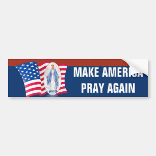 De Amerikaanse Vlag zegende Maagdelijke Mary Bumpersticker