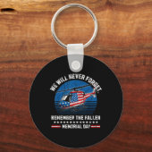 De Amerikaanse vlag zullen we nooit vergeten Sleutelhanger (Voorkant)