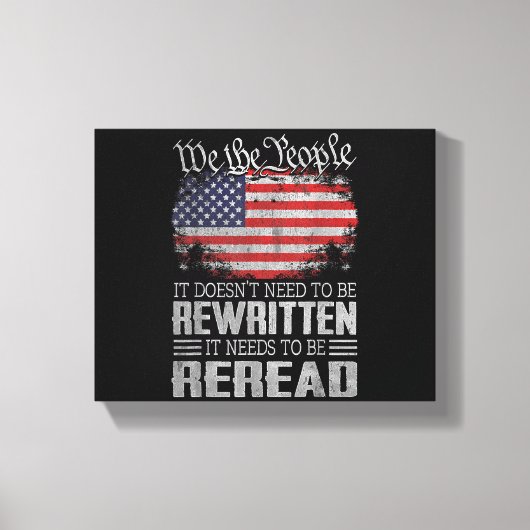 De Amerikaanse vlaggestaat moet worden herzien Canvas Afdruk (Voorkant)