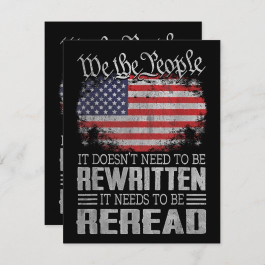 De Amerikaanse vlaggestaat moet worden herzien Informatiekaartje (Voorkant / Achterkant)