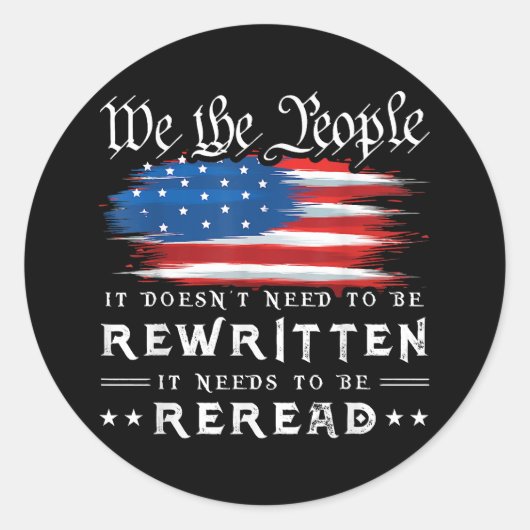 De Amerikaanse vlaggestaat moet worden herzien Ronde Sticker (Voorkant)