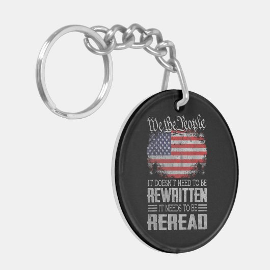 De Amerikaanse vlaggestaat moet worden herzien Sleutelhanger (Voorkant Links)