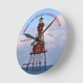 De Amerikaanse Vuurtoren Florida van de Ondiepte Ronde Klok (Hoek)