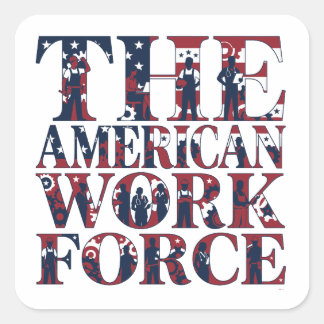De Amerikaanse Werknemers Dag Vierkante Sticker
