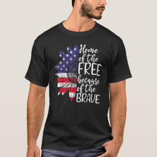 De Amerikaanse zonnebloem is gratis vanwege de T-shirt