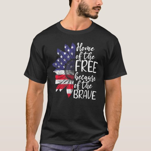 De Amerikaanse zonnebloem is gratis vanwege de T-shirt (Voorkant)