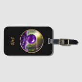 De Amethyst Bol Fantasie Monogram Bagagelabel (Voorkant (horizontaal))