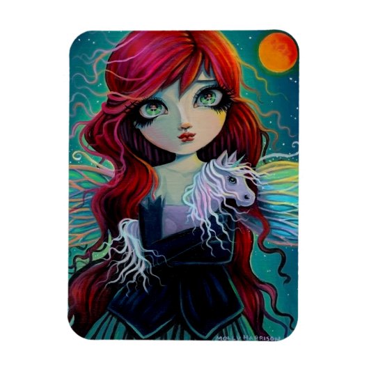 De Amethyst Unicorn Fairy Fantasy Art Magneet (Verticaal)