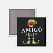 De Amigo Elf Kerstmatchende Pyjama Magneet (Voorkant / Achterkant)
