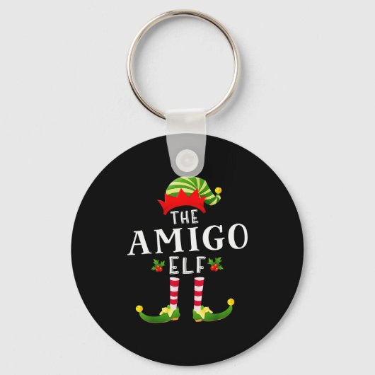 De Amigo Elf Kerstmis Matching Pyjama Sleutelhanger (Voorkant)