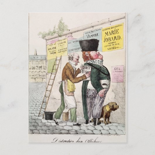 De Amusement of a Bill Sticker, 1820 Briefkaart (Voorkant)