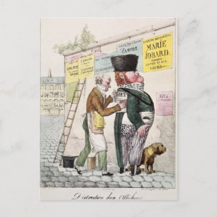 De Amusement of a Bill Sticker, 1820 Briefkaart