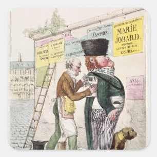 De Amusement of a Bill Sticker, 1820 Vierkante Sticker