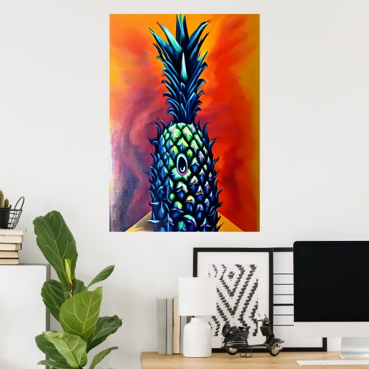 De ananas | AI Art Poster (Thuiskantoor)