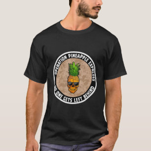 De ananas van de verrichting drukt geen achter Lin T-shirt