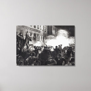 De anarchistische oproer in Chicago Canvas Afdruk