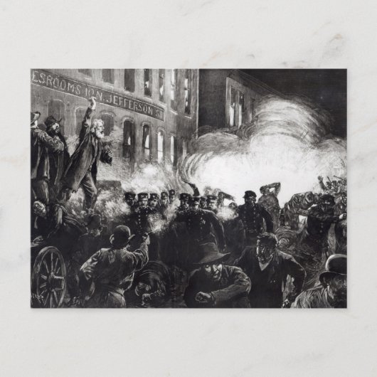 De anarchistische rellen in Chicago Briefkaart (Voorkant)