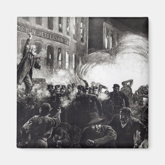 De anarchistische rellen in Chicago Magneet (Voorkant)