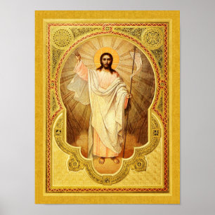 De Anastasis - Christus is stijf! Icon-Poster Poster
