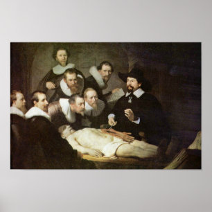 De anatomie les van dr. Nicolaes Tulp. Poster