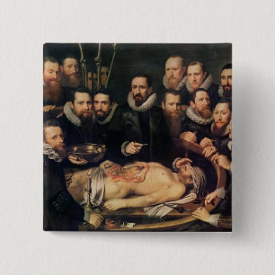 De anatomie Lesson of Doctor Willem van der Vierkante Button 5,1 Cm