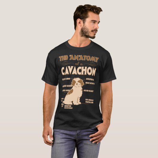 De anatomie van Cavachon Pet Lovers Gift T-shirt (Voorkant volledig)
