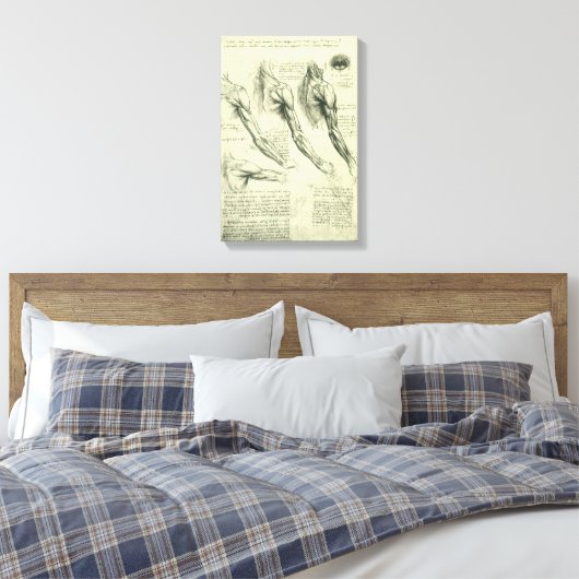 De anatomie van de arm en schouder van Leonardo da Canvas Afdruk (Insitu (Slaapkamer))