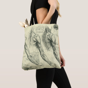 De anatomie van de arm en schouder van Leonardo da Tote Bag