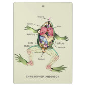 De anatomie van de kikker is gepersonaliseerd klembord (Achterkant)