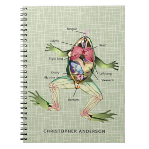 De anatomie van de kikker is gepersonaliseerd notitieboek