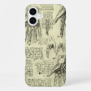 De anatomie van de menselijke hand door Leonardo d iPhone 16 Plus Hoesje