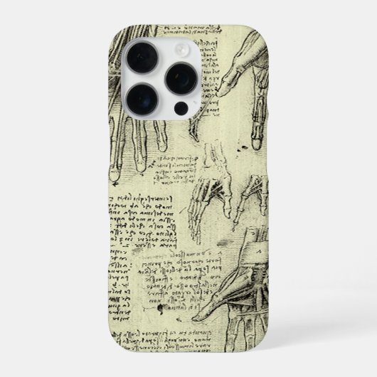 De anatomie van de menselijke hand van Leonardo da iPhone Hoesje (Achterkant)