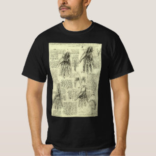 De anatomie van de menselijke hand van Leonardo da T-shirt