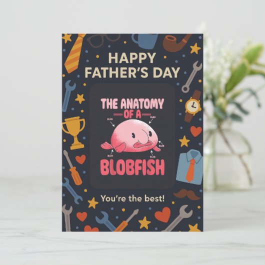 De anatomie van een blobFish beste vader ooit plat Kaart (Staand voorkant)
