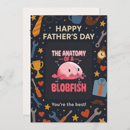 De anatomie van een blobFish beste vader ooit plat Kaart (Voorkant / Achterkant)