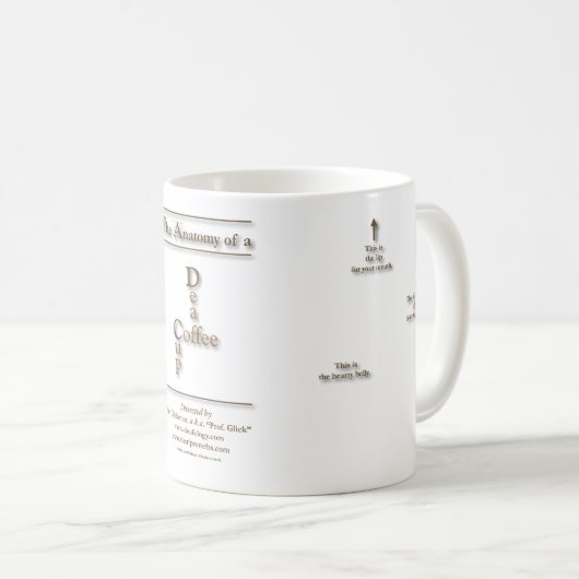 De anatomie van een "dove koffiebeker" koffiemok (Voorkant rechts)