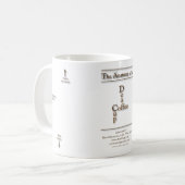 De anatomie van een "dove koffiebeker" koffiemok (Voorkant links)