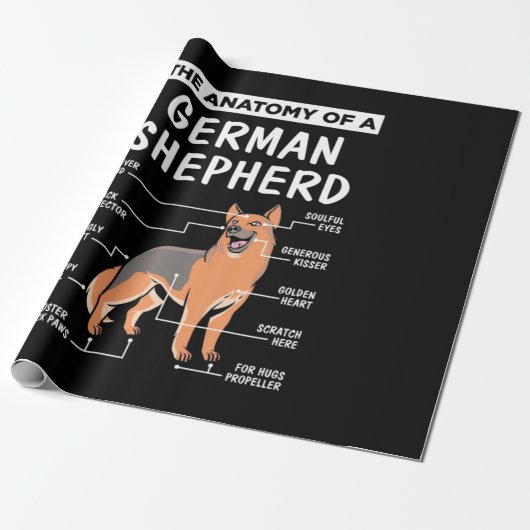 De anatomie van een Duitse herder Cadeaupapier (Uitgerold)