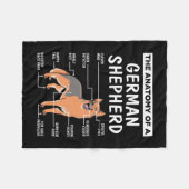 De anatomie van een Duitse herder Fleece Deken (Voorkant (Horizontaal))