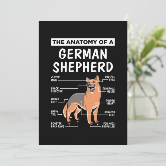De Anatomie Van Een Duitse Herder Kaart (Staand voorkant)