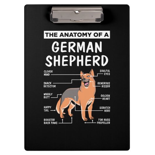 De anatomie van een Duitse herder Klembord (Voorkant)