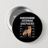 De anatomie van een Duitse herder Ronde Button 7,6 Cm (Voorkant /achterkant)