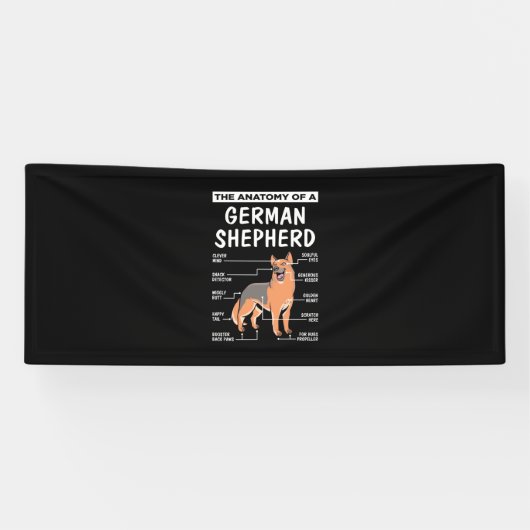 De anatomie van een Duitse herder Spandoek (Horizontaal)