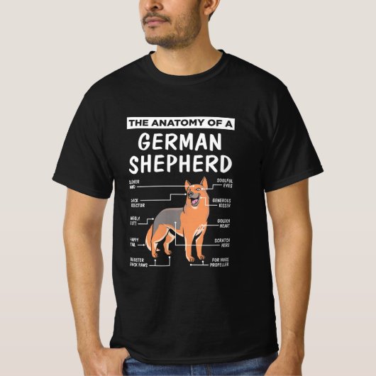 De anatomie van een Duitse herder T-shirt (Voorkant)